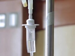 Close up of IV drip in hospital,Dolly shot Stock Footage