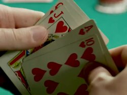 DRAW POKER PLAYER-ROYAL FLUSH-ALL IN-1080HD Stock Footage