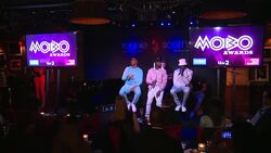 PERFORMANCE - WSTRN, (Akelle Charles, Haile, Louis Rei), at MOBO Awards - Nomination Launch Stock Footage