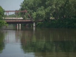 MS Bridge over river / Minneapolis, Minnesota, United States  Stock Footage