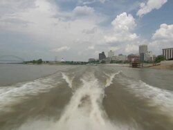 WS POV View of city near wolf river / Memphis, Tennessee, United States Stock Footage