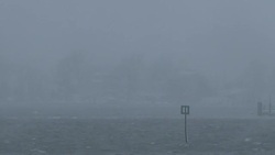 Historic Blizzard, Snowstorm, Whiteout Conditions - Jersey Shore Stock Footage