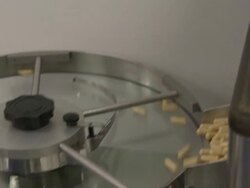 Closeup shot of a capsule sorting machine. Stock Footage