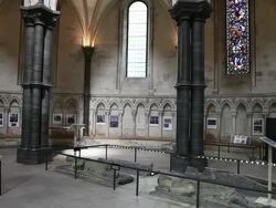 Effigies of Crusader Knights, Temple Church, London Stock Footage