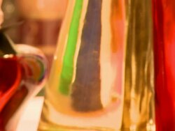 CU PAN View of bottles at brandy distillery / Fellerich, Rhineland-Palatinate, Germany  Stock Footage