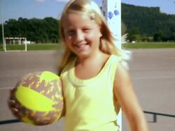 NTSC: Little Girl With A Ball Stock Footage