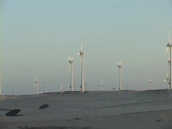 WS, PAN, Brazil, Ceara, Fortaleza, Wind turbines Stock Footage