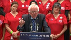 Sanders On Health Care During CA Campaign Swing News Clip