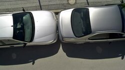 HA Hitting A Parked Car Stock Footage