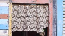 Antique lace curtains Stock Footage