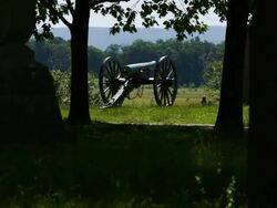 Gettysburg Cannon pan Stock Footage