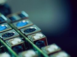 Row of circuit boards Stock Footage