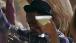 Friends cheer and dance to music at party in local bar Stock Footage