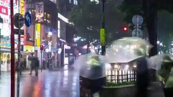 Shibuya in Monsoon - Motion Timelapse Stock Footage