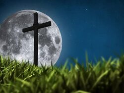 Cross and Night Stock Footage