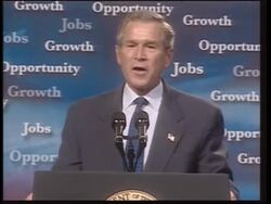 Bush comments on Sept 11 and economic impact of war on terrorism News Clip