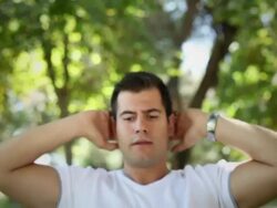 Sit-ups in the park Stock Footage