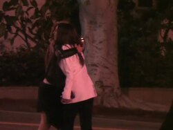 Terri Seymour & Ben Savage leaving Trousdale in West Hollywood at the Celebrity Sightings in Los Angeles at Los Angeles CA. (Footage by WireImage Video/GettyImages) Stock Footage