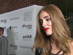INTERVIEW â€“ Chiara Ferragni at amfAR generationCURE Solstice Stock Footage