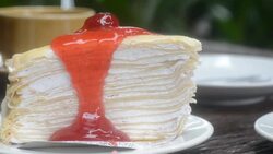 HD:strawberry cake and strawberry jam Stock Footage