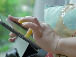 Women are using digital tablet Stock Footage