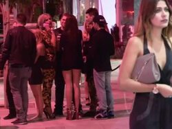 GiGi enjoying friends at Bootsy Bellows in Los Angeles Stock Footage
