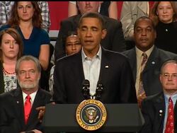 A combative President Barack Obama weaved us-against-them rhetoric into his appearances in Ohio, telling a town hall audience that he "will never stop fighting" for an economy that works the hard-working and giving an explanation for his stalled health care reform plans. News Clip