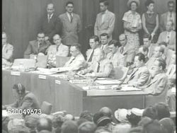 1950: UNITED NATIONS SECURITY COUNCIL: ** VS U.S. Ambassador Warren Austin addressing council in session (SOT) '... determined that the armed invasion of the Republic of Korea by armed forces from Northern Korea constituted a breach in the peace...' Instructional Video