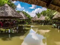 WS T/L People enjoying at fishing place / Ho Chi Minh City, Southeastern, Vietnam Stock Footage