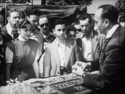 City of Treasures part 5 - looking round a market Paris 1951 Stock Footage