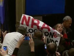 PART 3: NRA press conference following Newtown school shooting Stock Footage
