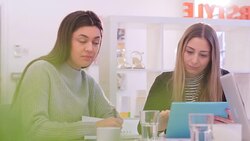 Businesswomen with digital tablet working in office Stock Footage