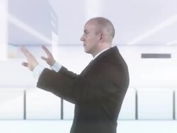 HD: Manager Doing Research On Futuristic Screen Stock Footage