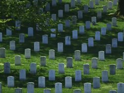 Arlington National Cemetery in Spring Wide Pan Stock Footage