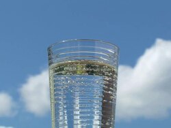 glass of water with bubbles Stock Footage