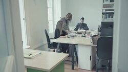 New business team: at work together in the startup office Stock Footage