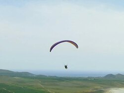 Paragliders in Sky Stock Footage