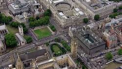 Aerails of parliament on VJ Day News Clip