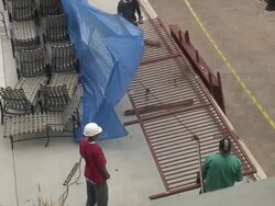 (HD1080i) Construction: Testing Weld Strength 2 Stock Footage