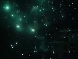 MS Shot of Fireworks for celebrating Chinese Spring Festival / Xian, China Stock Footage