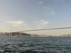 Sunset hours in Bosphorus Stock Footage
