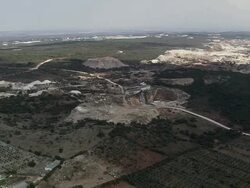 AERIAL WS Marble quarry / Evora Monte, Evora, Portugal Stock Footage