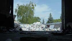 Landfill and trees Stock Footage