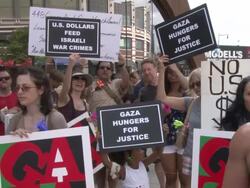 Demonstration To Honor Slain Palestinians Stock Footage
