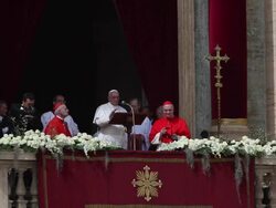 B-ROLL - Pope Francis Delivers First 'Urbi Et Orbi' Blessing During Easter Mass In St. Peter's Square at St. Peter's Square on March 31, 2013 in Vatican City, Vatican. (Footage by Giulio Origlia/Getty Images) Stock Footage