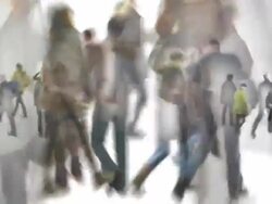 INFINITE CROWD GOING - ENDLESS WHITE SPACE: SERIES_CROWD_M8 (loopable) Stock Footage