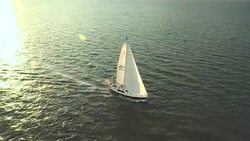 A sailboat cruises along the Atlantic Ocean. Stock Footage