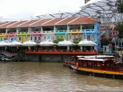 Historical Bumboat Finds Its Niche In Modern Singapore Stock Footage