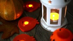 Halloween pumpkin head jack lantern Stock Footage
