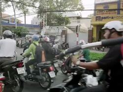 POV of Traffic on Nguyen Van Cu Road Stock Footage